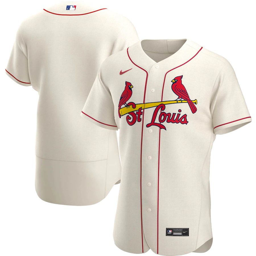 Mens St. Louis Cardinals Nike Cream Alternate Authentic Team MLB Jerseys